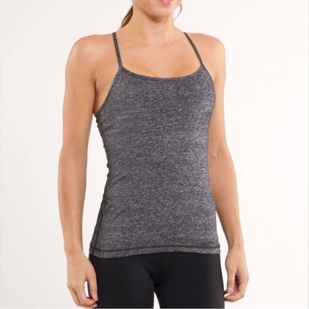 Lululemon Power Y Tank Top Heathered Gray Active‎ Women's Size 6 Medium
